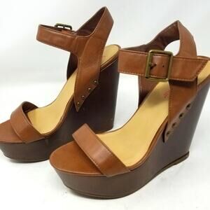 Just Fab Brown Platform Sandals Comfortable Women's Lightweight Sandals Size‎ 9